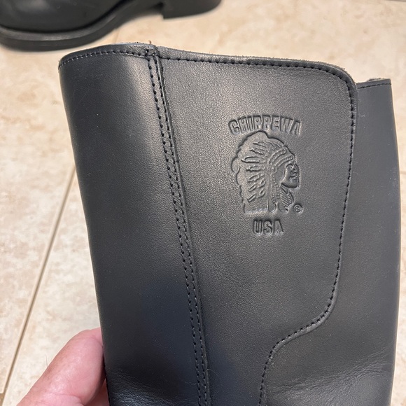 Chippewa Rally Black Leather Riding Boots Sz 7D Worn Twice - Picture 2 of 9